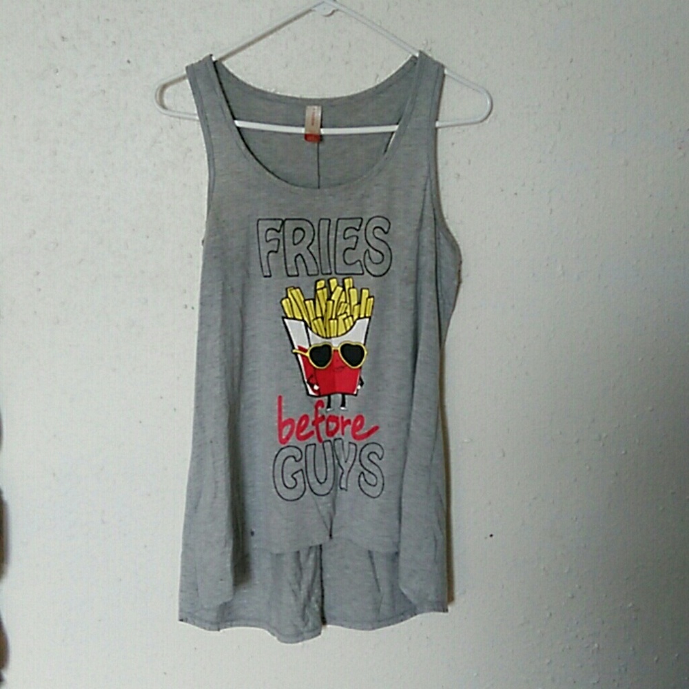 Grey graphic tank top